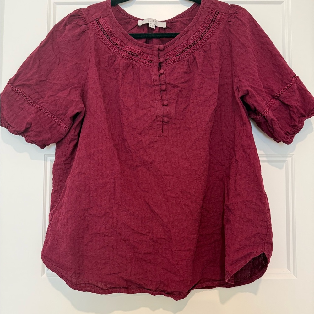 LOFT Rich Burgundy Blouse